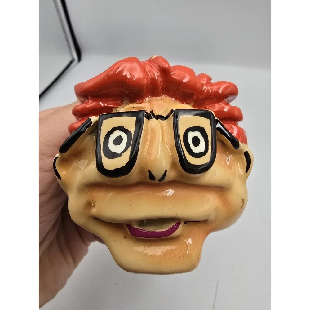 Vintage Cartoon Arcade Character Head Folk Art Carnival Game Prop Whack A Mole